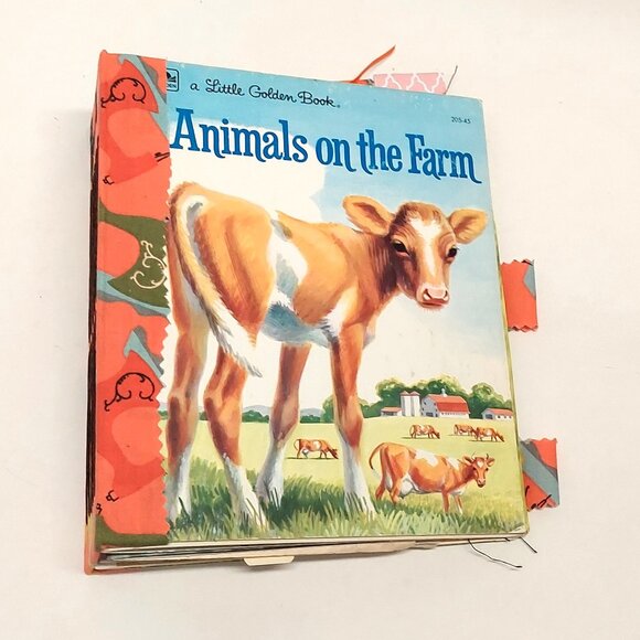 Animals on the Farm Little Golden Book Handmade Blank Junk Journal - Picture 1 of 9